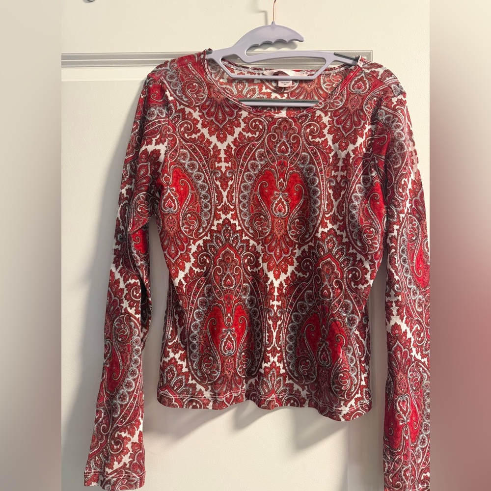 Vintage Victoria’s Secret Paisley Red Long Sleeve Top